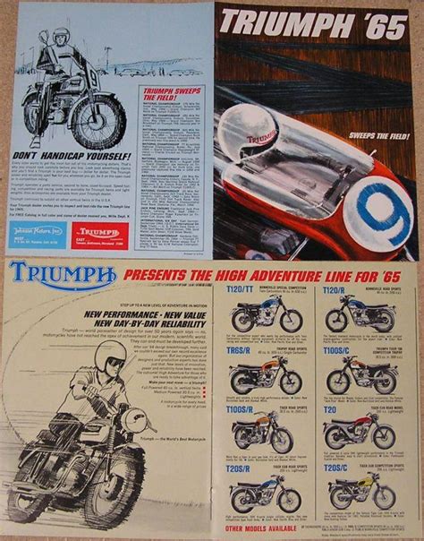 Purchase Nos Mint 1965 Truimph Vintage Ad Brochure Bonneville T120 Tr6