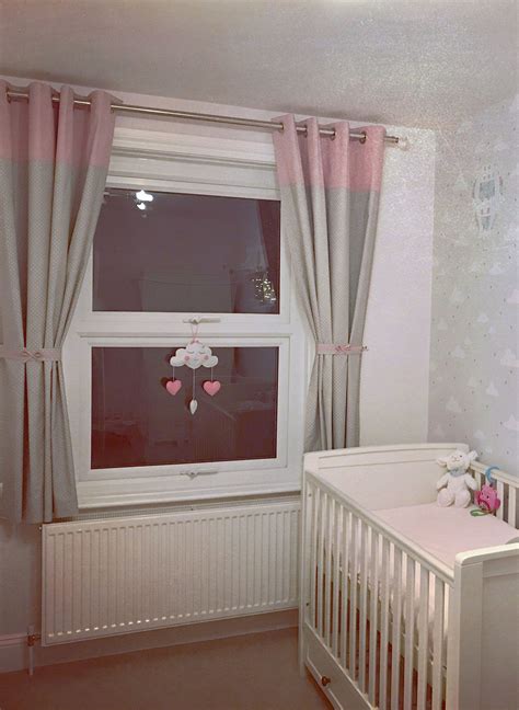 Cute Grey Pink Blackout Curtains For Baby Nursery Blush Pink Etsy