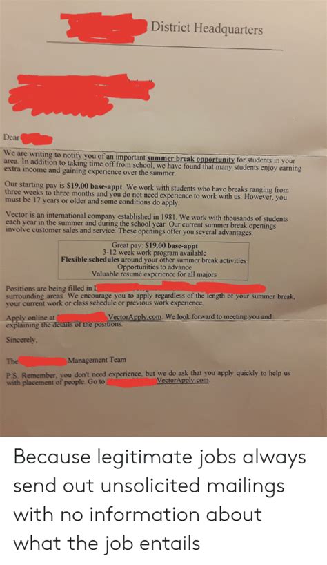 District Headquarters Dear We Are Writing to Notify You of an Important