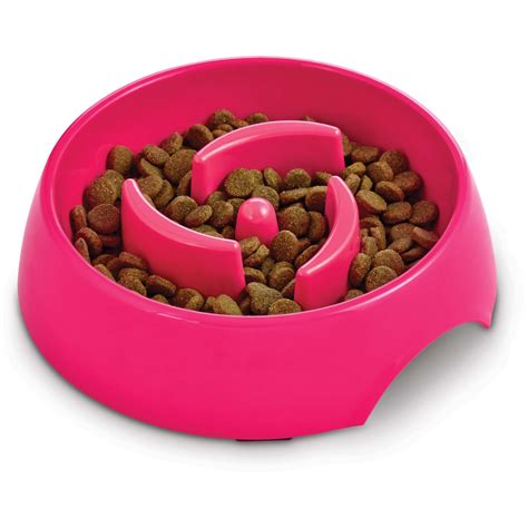 Harmony Pink Plastic Slow Feeder Dog Bowl Small Petco