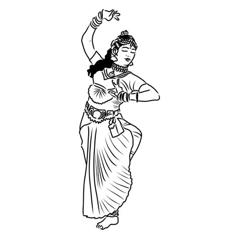 Indian Dance Vector Sketch 7315550 Vector Art At Vecteezy
