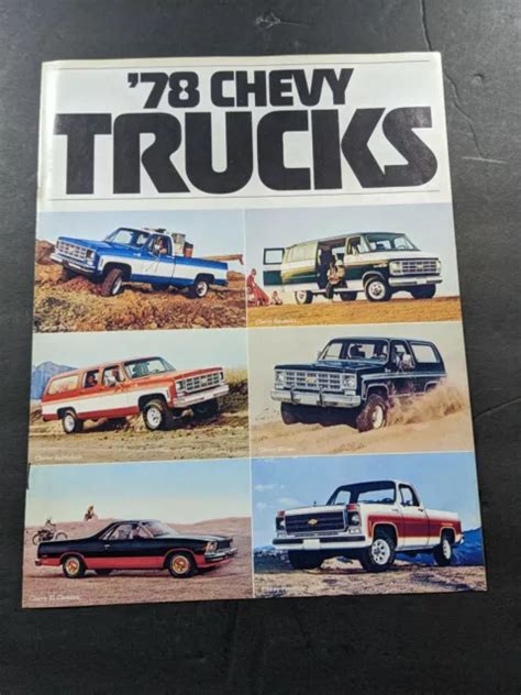Vintage 1978 Chevy Truck Brochure C 10 Blazer El Camino Suburban