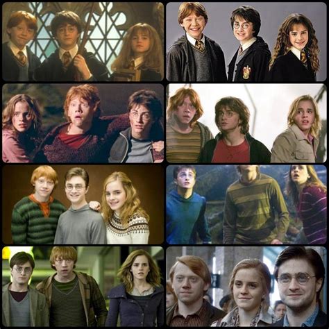 Harry Ron And Hermione Throughout The Years