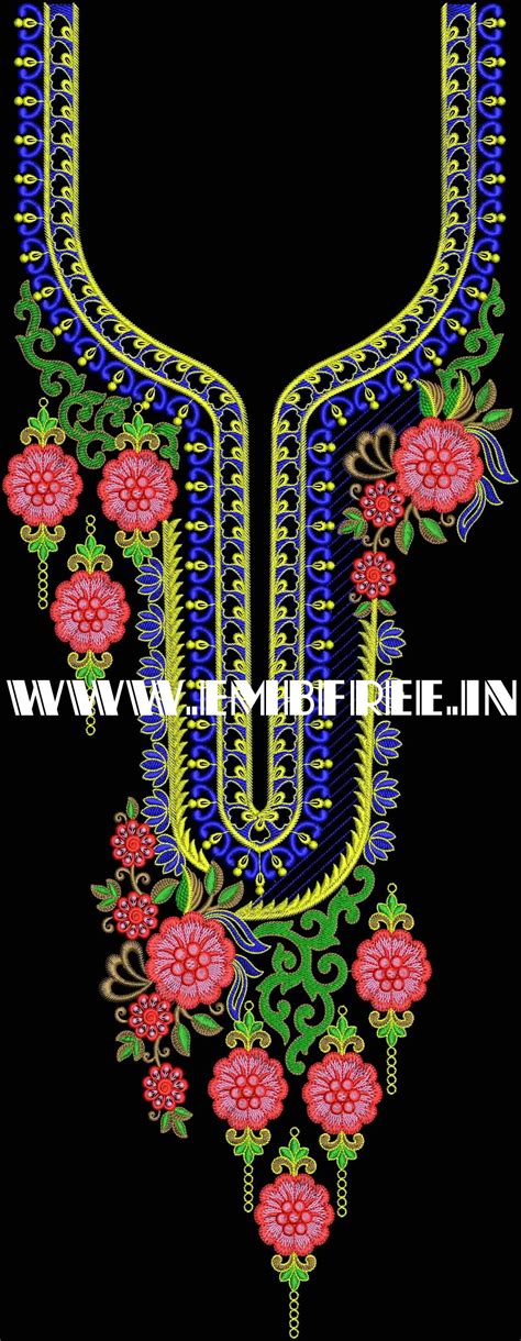 Neck Embroidery Design Neck Gala With Border Neck Embroidery Design