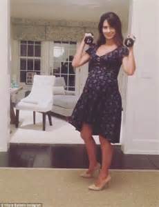 Pregnant Hilaria Baldwin Lifts Weights While Wearing A Frock And High