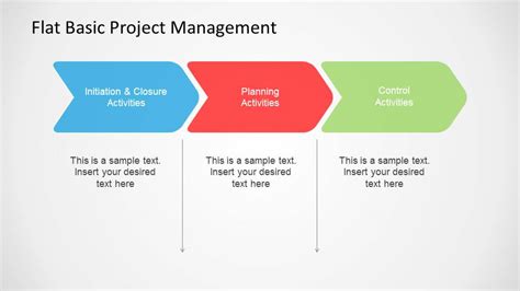 Flat Basic Project Management Powerpoint High Level Stages Slidemodel