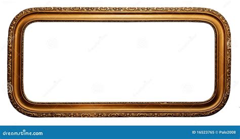 Wide Gold Plated Wooden Picture Frame Royalty Free Stock Photo Image