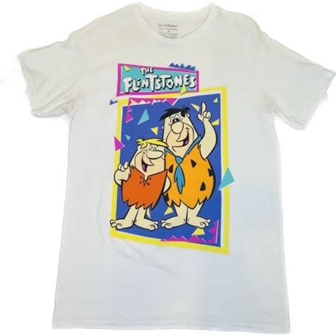 Flintstones Fred Barney Shirt Hanna Barbera Cartoon T Shirt Medium Cotton 3399 Picclick