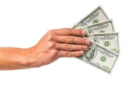 Premium Photo Male Hand Holding Money Cash Isolated