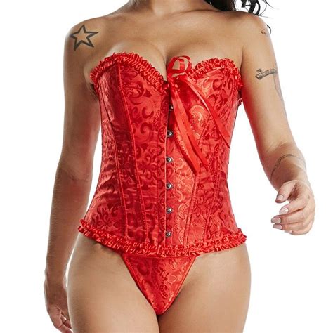 buy bustiers and corsets floral satin corset top lace up boned overbust waist cincher bustier plus