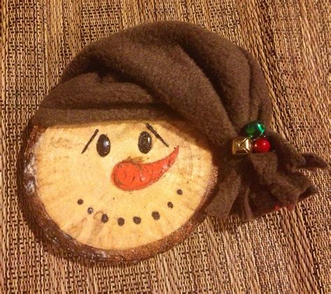 Wood Slice Snowman Ornament Xmas Crafts Christmas Ornaments