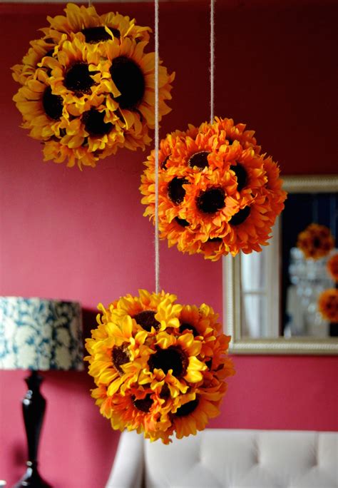 DIY Hanging Sunflower Pendants (Sunflower Kissing Balls) - Always Order