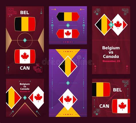 Belgium Vs Canada Match. World Football 2022 Vertical and Square Banner 