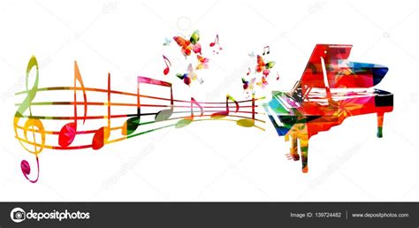 Colorful Piano And Music Notes Stock Vector By ©abstract412 139724482