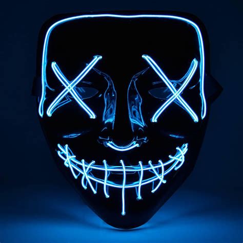 Halloween Purge Mask Light Up Neon Multiple Colours My