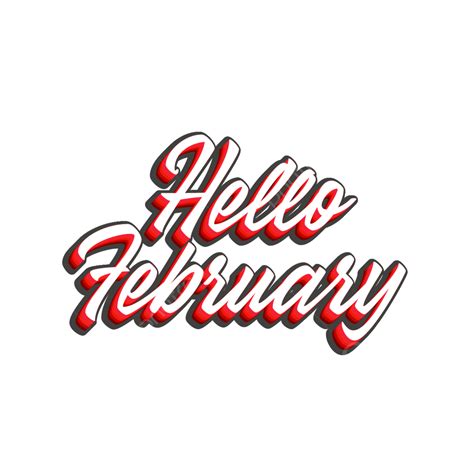 Hello February Clipart Png Images Hello February In Retro Style Hello