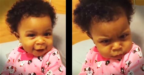 Baby Makes A Mean Face Funny Cute Video