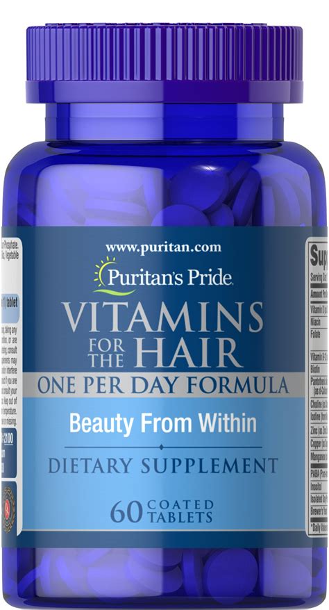 Vitamins For The Hair 60 Coated Tablets 2100 Puritans Pride