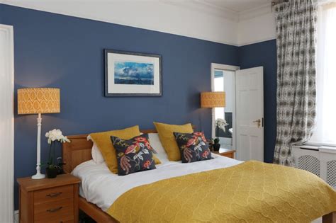 Blue bedrooms are the best bedrooms. Get Premium Style with Playful Yellow Mustard Bedroom ...