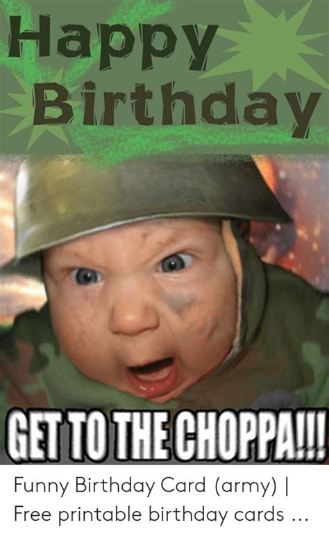 Happy Birthday Get To The Choppa Funny Birthday Card