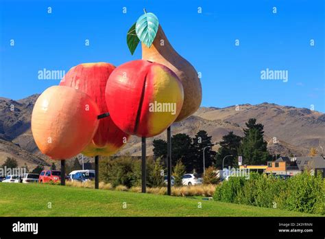 The Giant Fruit Sculpture In Cromwell A Town In The South Island Of
