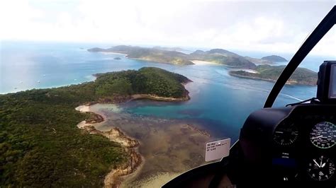 Helicopter To Whitehaven Beach Whitsunday Island From Airlie Beach Youtube