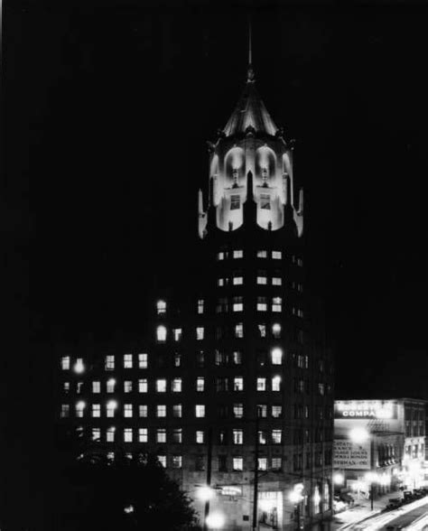 A Night View Of The Los Angeles First National Bank Building Ca1910