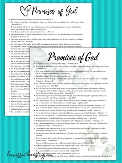 Embracing 25 Of Gods Promises A Printable List Of The Promises Of God