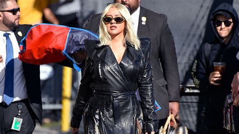 Christina Aguilera Works Leather Pants And Turtleneck In New Pics