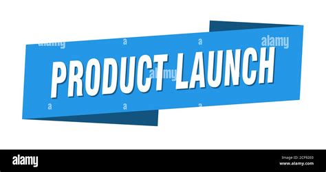 Product Launch Banner Template Ribbon Label Sticker Sign Stock Vector