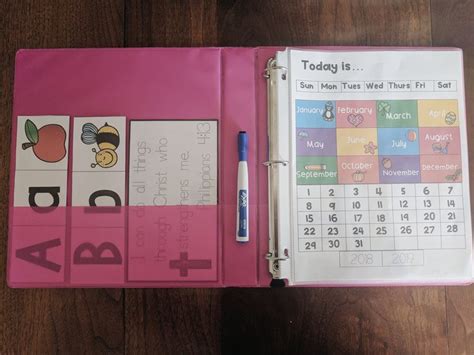 Preschool Morning Work Binder — Yoga Pants & Pearls | Work binder