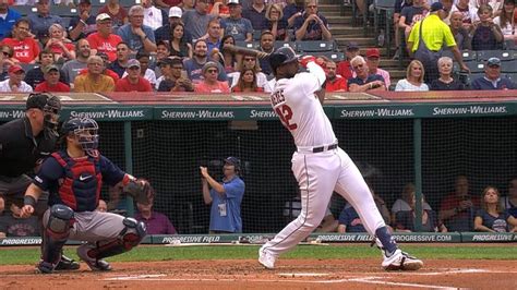 Video Cleveland Indians Franmil Reyes Clubs His First Indians Homer