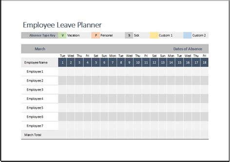 In this post, i will give you summarized detail about management vacation to working, absent to most present day's record via some dashboard planner or excel templates of microsoft. Employee Leave Planner Template for MS Excel | Word & Excel Templates