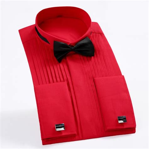 French Cuff Tuxedo Shirt Solid Color