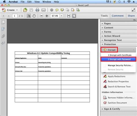 The associated work areas differ in small last updated 10/11/2011. Encrypt PDF files using Adobe Acrobat X Pro - University ...