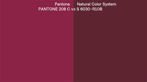 Pantone 208 C Vs Natural Color System S 6030 R10b Side By Side Comparison