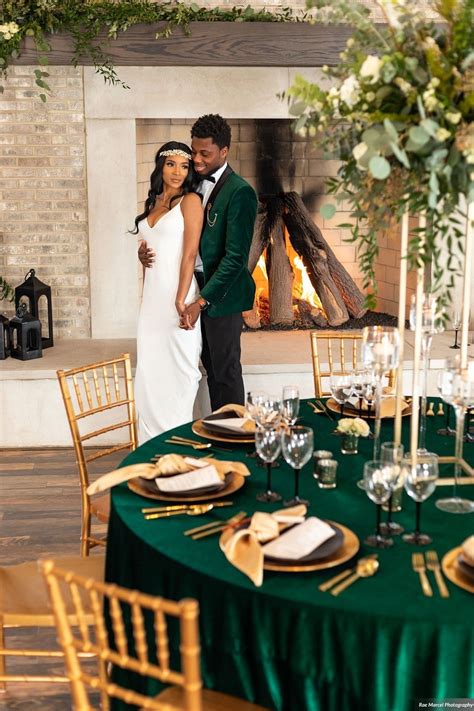 Romantic Emerald Elopement Emerald Wedding Decor Green Wedding