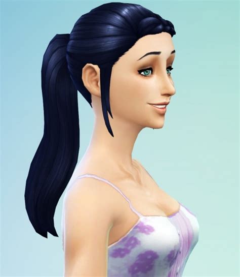 Sims 4 Hairs ~ Simssticle Braid Ponytail Retextured