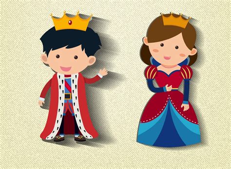 Pequeño Rey Y Reina Personaje De Dibujos Animados 2046768 Vector En