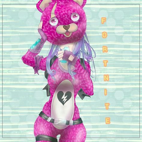 Fanart Pink Teddy Bear Fortnite Personajes De Anime Video Juego Versión Anime