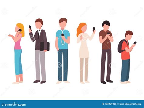 People Using Smartphones Stock Vector Illustration Of Media 133279956