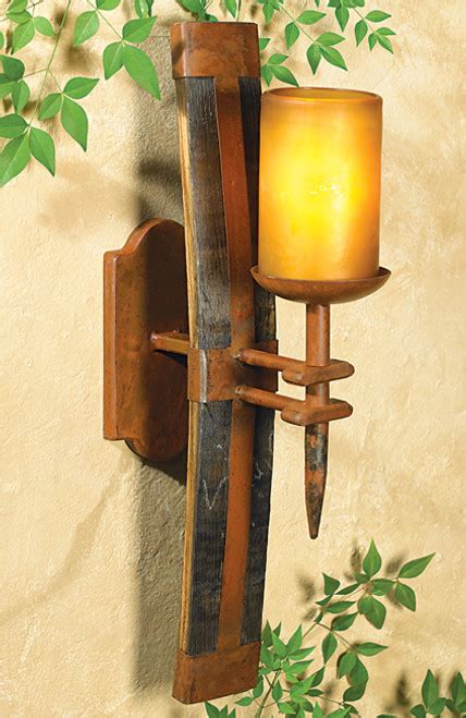 Rustic Wall Sconces Tequila Barrel Fine Scroll Wall Sconce With Smoke