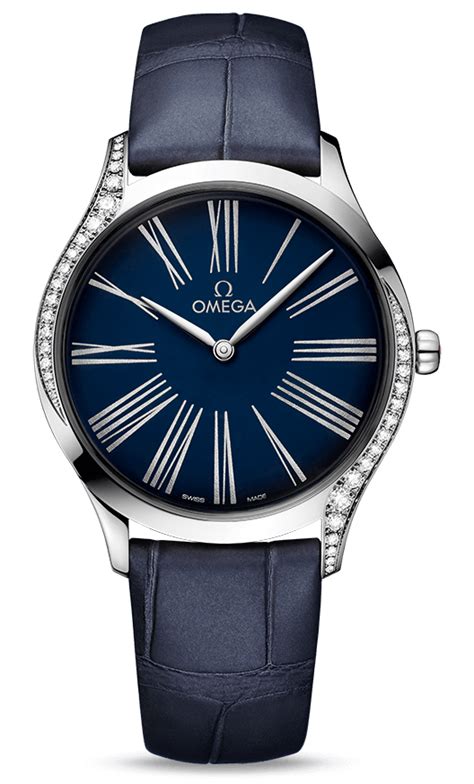 Omega Tresor 36mm Quartz Lacquered Blue Diamond Ladies Watch Buy At