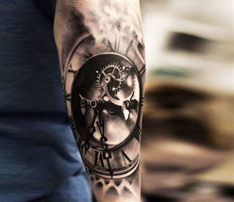 To represent christian life, angels or a cross might be used. 3D clock tattoo by Oscar Akermo | Post 14842