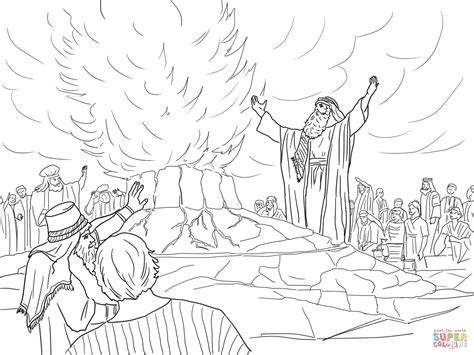 Elijah Called Down Fire From Heaven Coloring Page Free Printable