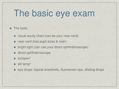 Ppt The Basic Eye Examination Powerpoint Presentation Free Download