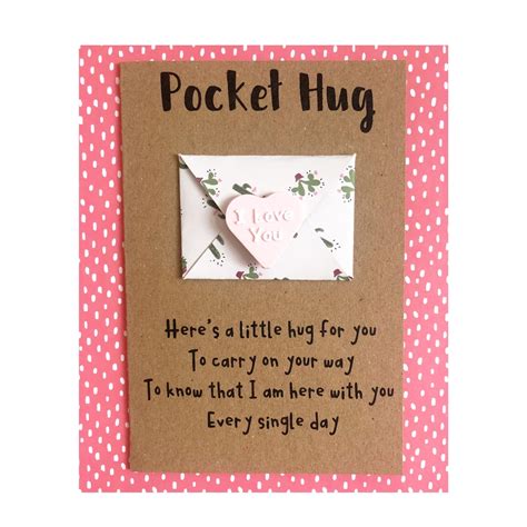 Pocket Hug Card With 3d Printed Heart Token Etsy Uk