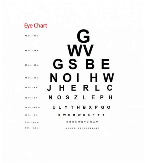 Eye Exam Charts Printable