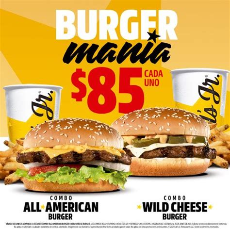 Burger Manía Carls Jr Combo All American Burger O Wild Cheese Burger A