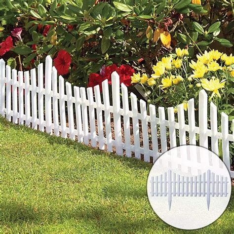Amazon Set Of White Plastic Garden Fence Borders Perfect For